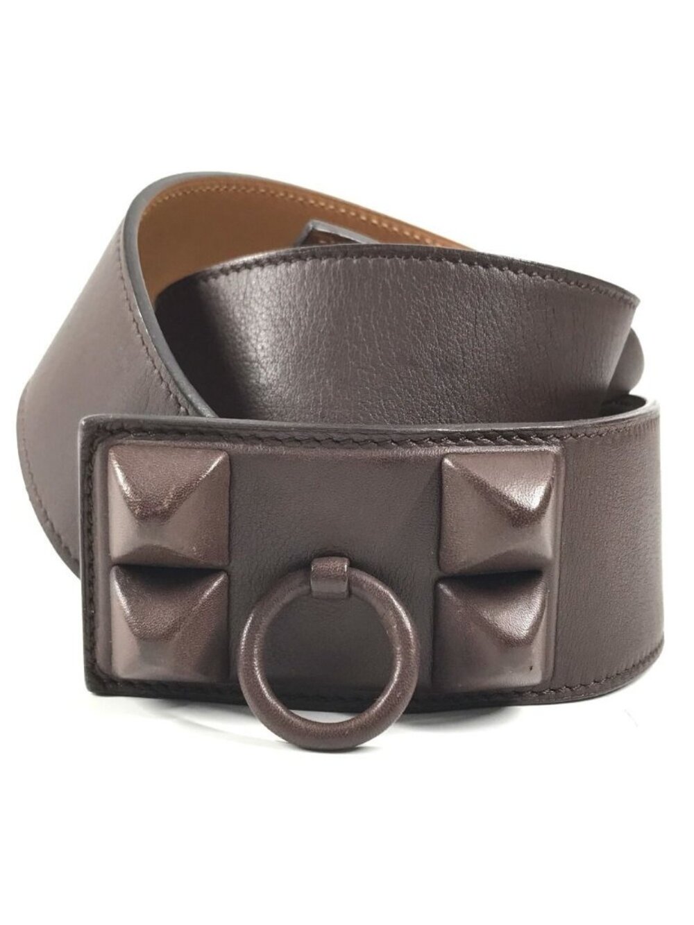 Hermes Belt Collier de Chien Leather Brown
